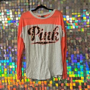 PINK leopard long sleeve shirt